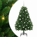 vidaXL Mű karácsonyfa 150 LED-del Zöld 150 cm PVC és fém