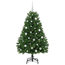 vidaXL Mű karácsonyfa 150 LED-del Zöld 150 cm PVC és fém