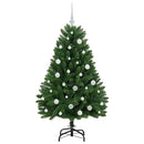 vidaXL Mű karácsonyfa 150 LED-del Zöld 150 cm PVC és fém