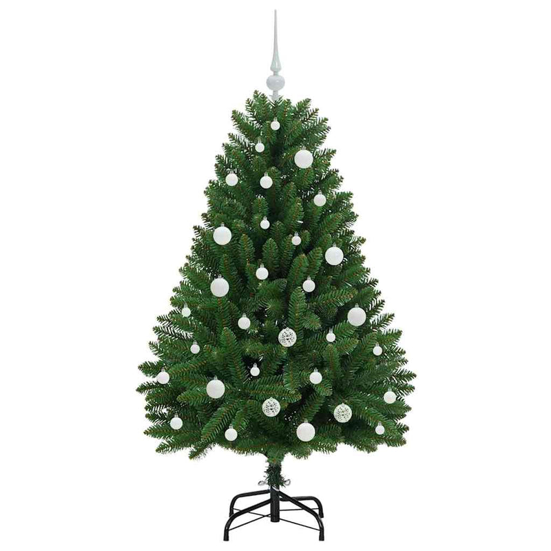 vidaXL Mű karácsonyfa LED -es lámpákkal Zöld 150 cm PVC és fém