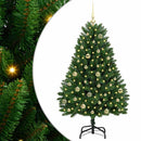 vidaXL Mű karácsonyfa 150 LED-del Zöld 150 cm PVC és fém