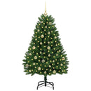 vidaXL Mű karácsonyfa 150 LED-del Zöld 150 cm PVC és fém