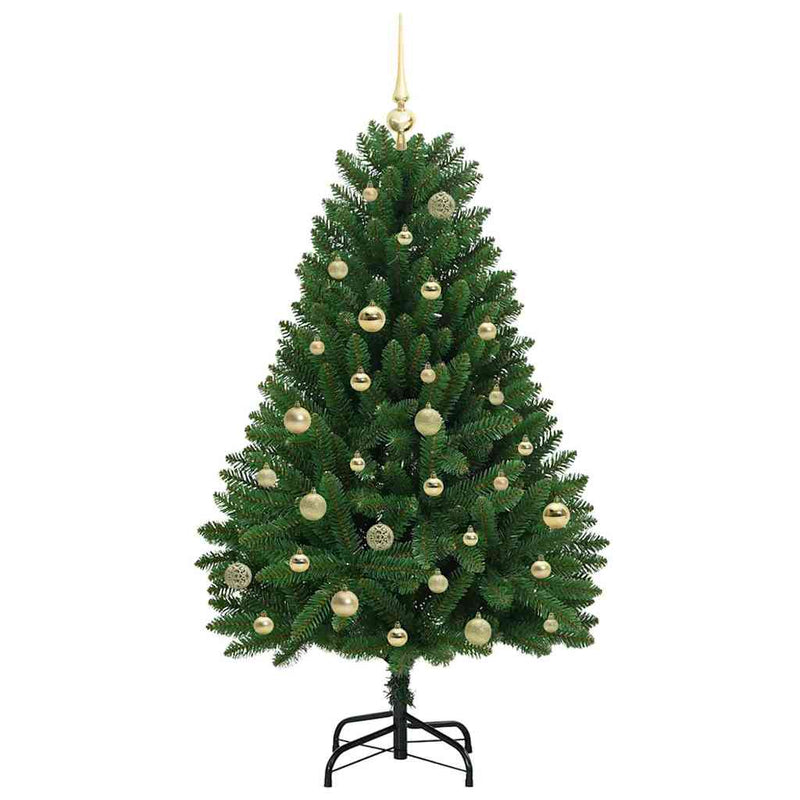 vidaXL Mű karácsonyfa LED -es lámpákkal Zöld 150 cm PVC és fém
