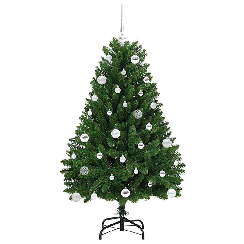 vidaXL Mű karácsonyfa LED -es lámpákkal Zöld 150 cm PVC és fém