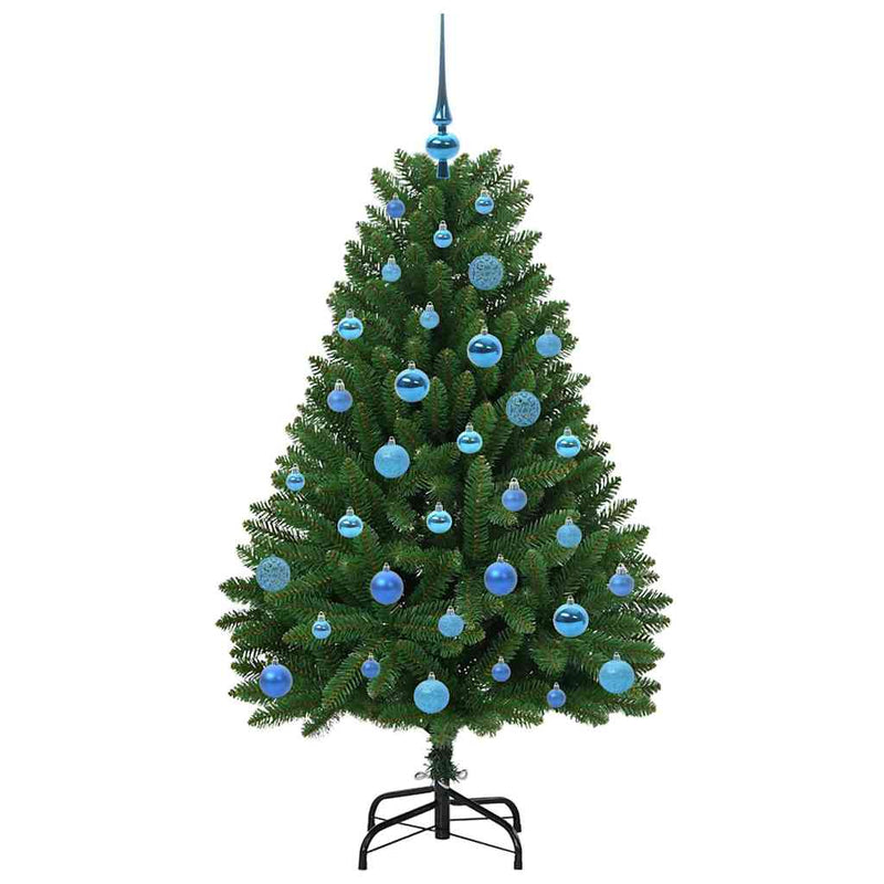 vidaXL Mű karácsonyfa LED -es lámpákkal Zöld 150 cm PVC és fém