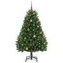 vidaXL Mű karácsonyfa 150 LED-del Zöld 150 cm PVC és fém