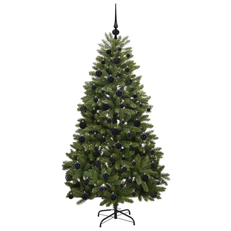 vidaXL Mű karácsonyfa LED -es lámpákkal Zöld 180 cm PVC és fém