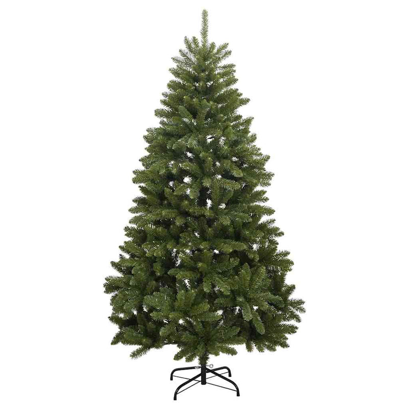 vidaXL Mű karácsonyfa LED -es lámpákkal Zöld 180 cm PVC és fém