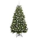 vidaXL Mű karácsonyfa 300 LED-del Zöld 180 cm PVC és fém