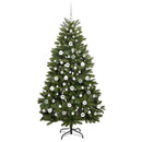 vidaXL Mű karácsonyfa 300 LED-del Zöld 180 cm PVC és fém