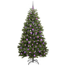 vidaXL Mű karácsonyfa 300 LED-del Zöld 180 cm PVC és fém