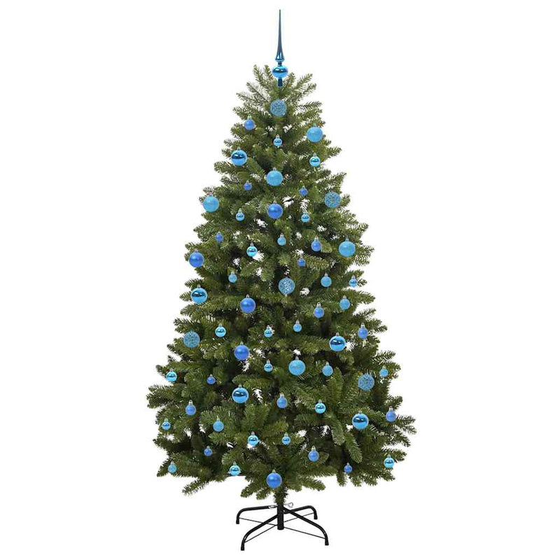 vidaXL Mű karácsonyfa LED -es lámpákkal Zöld 180 cm PVC és fém