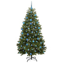 vidaXL Mű karácsonyfa 300 LED-del Zöld 180 cm PVC és fém