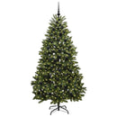 vidaXL Mű karácsonyfa 300 LED-del Zöld 210 cm PVC és fém