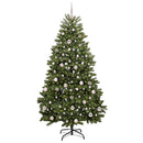 vidaXL Mű karácsonyfa 300 LED-del Zöld 210 cm PVC és fém