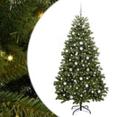 vidaXL Mű karácsonyfa 300 LED-del Zöld 210 cm PVC és fém