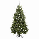 vidaXL Mű karácsonyfa 300 LED-del Zöld 210 cm PVC és fém