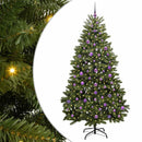vidaXL Mű karácsonyfa 300 LED-del Zöld 210 cm PVC és fém