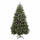 vidaXL Mű karácsonyfa 300 LED-del Zöld 210 cm PVC és fém