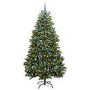 vidaXL Mű karácsonyfa 300 LED-del Zöld 210 cm PVC és fém