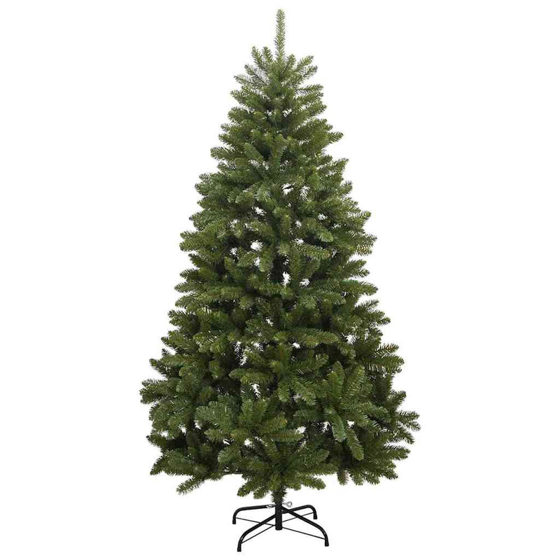 vidaXL Mű karácsonyfa LED -es lámpákkal Zöld 210 cm PVC és fém