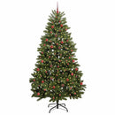 vidaXL Mű karácsonyfa 300 LED-del Zöld 240 cm PVC és fém