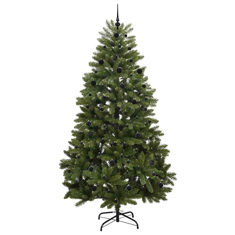vidaXL Mű karácsonyfa LED -es lámpákkal Zöld 240 cm PVC és fém