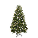 vidaXL Mű karácsonyfa 300 LED-del Zöld 240 cm PVC és fém