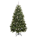vidaXL Mű karácsonyfa 300 LED-del Zöld 240 cm PVC és fém