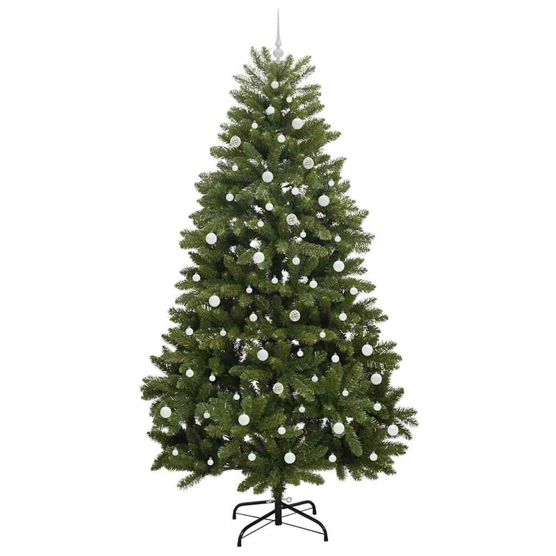 vidaXL Mű karácsonyfa LED -es lámpákkal Zöld 240 cm PVC és fém