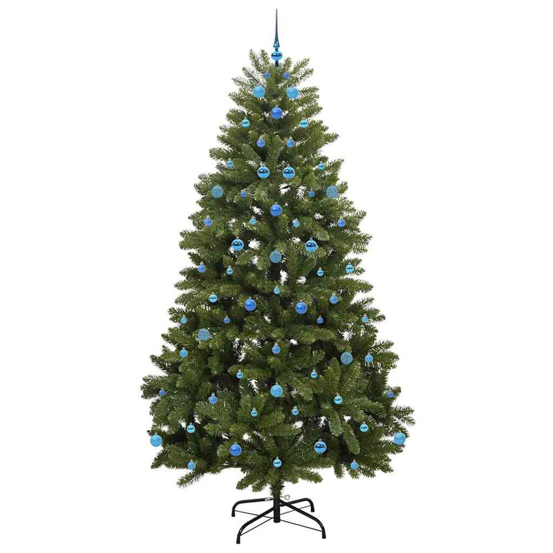 vidaXL Mű karácsonyfa LED -es lámpákkal Zöld 240 cm PVC és fém
