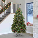 vidaXL Mű karácsonyfa 300 LED-del állvánnyal Zöld 240 cm PVC és fém