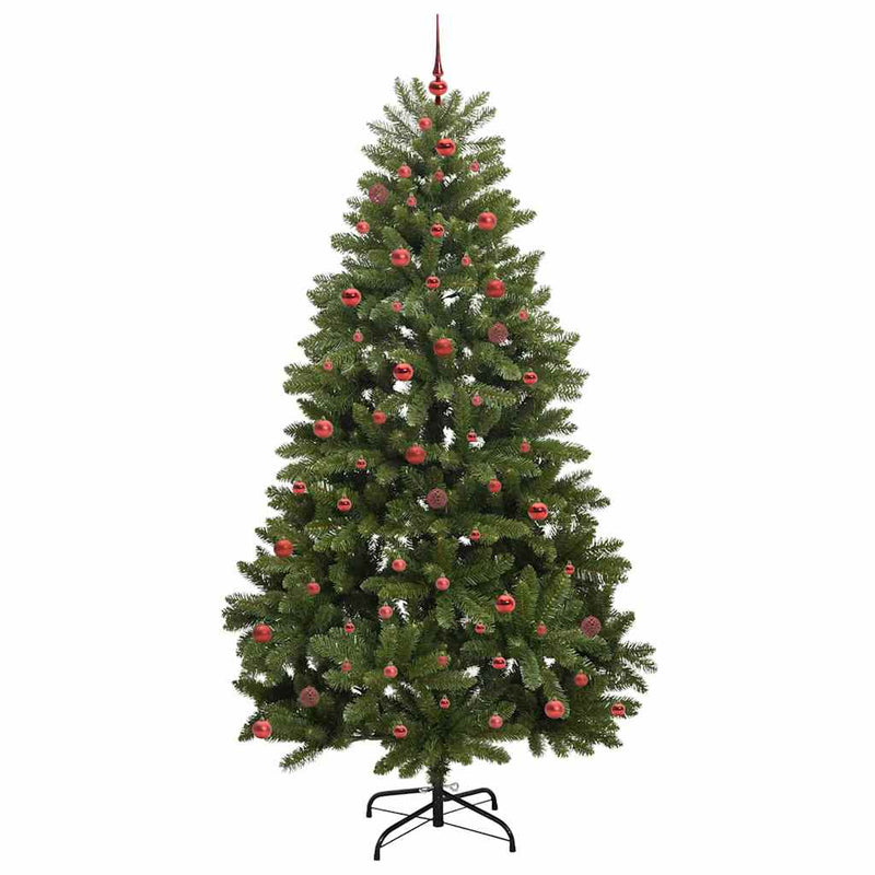vidaXL Mű karácsonyfa LED -es lámpákkal Zöld 270 cm PVC és fém