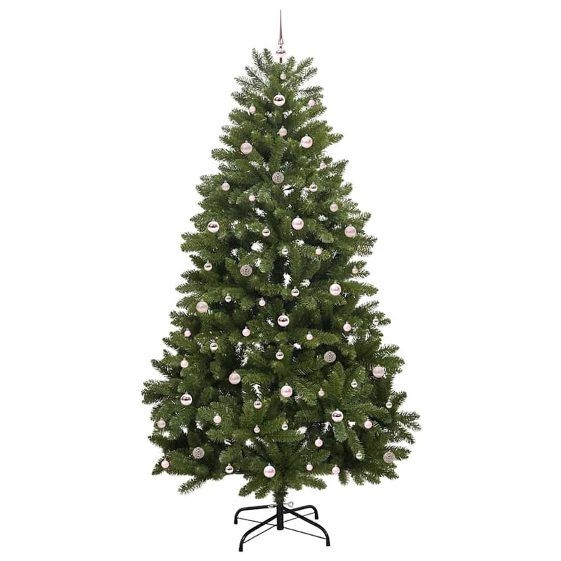 vidaXL Mű karácsonyfa LED -es lámpákkal Zöld 270 cm PVC és fém