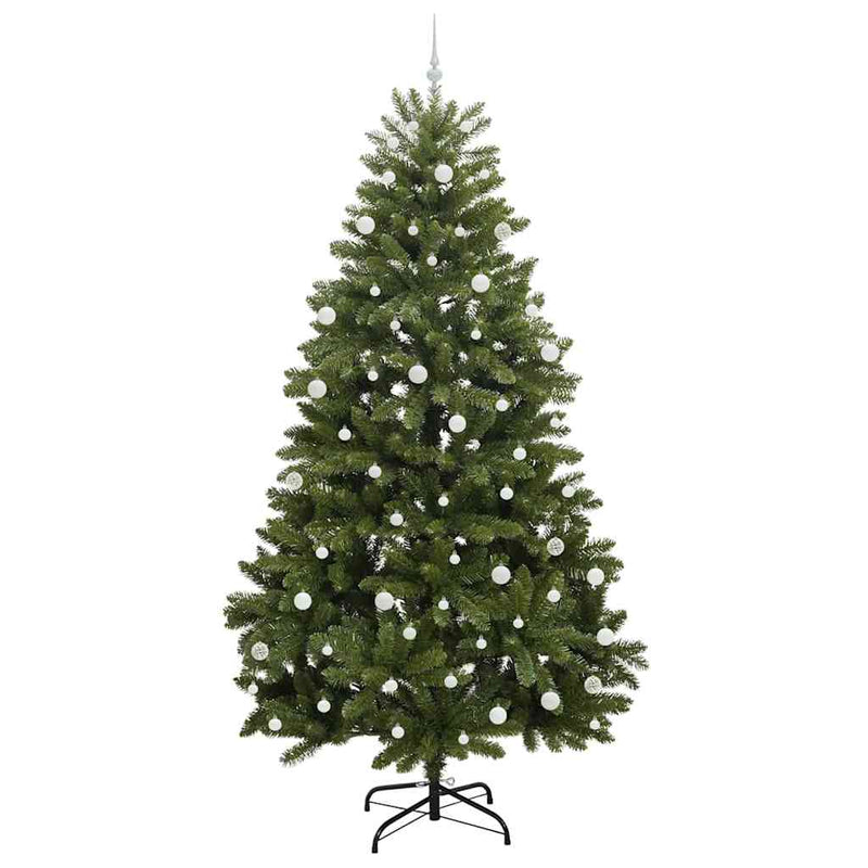 vidaXL Mű karácsonyfa LED -es lámpákkal Zöld 270 cm PVC és fém