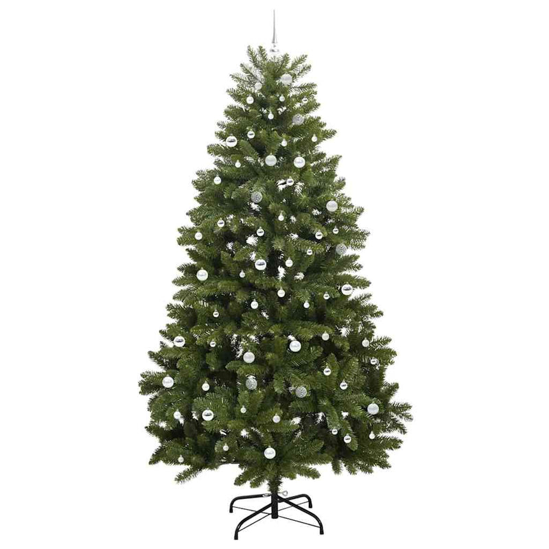 vidaXL Mű karácsonyfa LED -es lámpákkal Zöld 270 cm PVC és fém