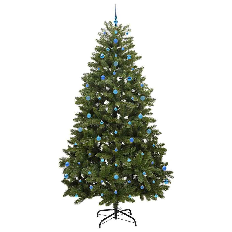vidaXL Mű karácsonyfa LED -es lámpákkal Zöld 270 cm PVC és fém