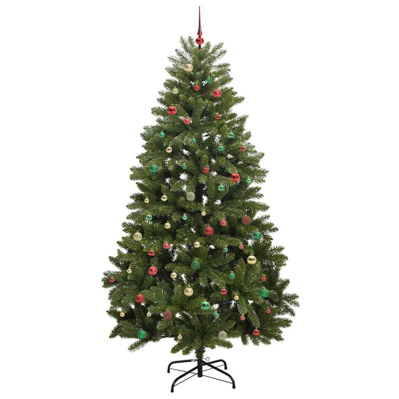 vidaXL Mű karácsonyfa LED -es lámpákkal Zöld 270 cm PVC és fém