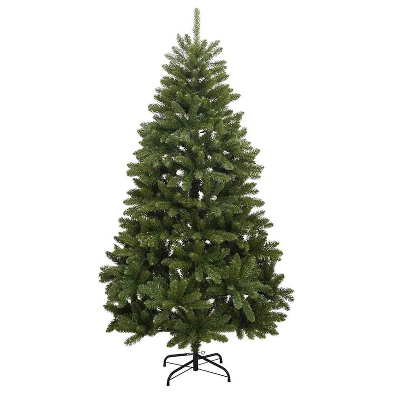 vidaXL Mű karácsonyfa LED -es lámpákkal Zöld 270 cm PVC és fém