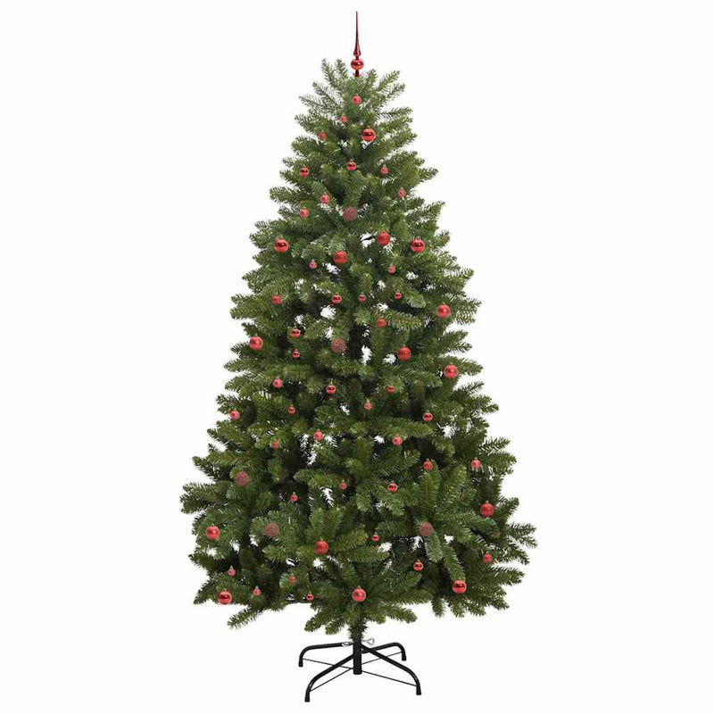 vidaXL Mű karácsonyfa LED -es lámpákkal Zöld 300 cm PVC és fém