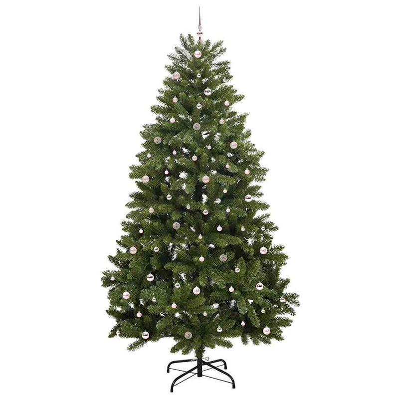 vidaXL Mű karácsonyfa LED -es lámpákkal Zöld 300 cm PVC és fém