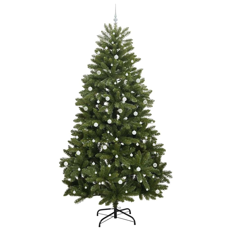 vidaXL Mű karácsonyfa LED -es lámpákkal Zöld 300 cm PVC és fém
