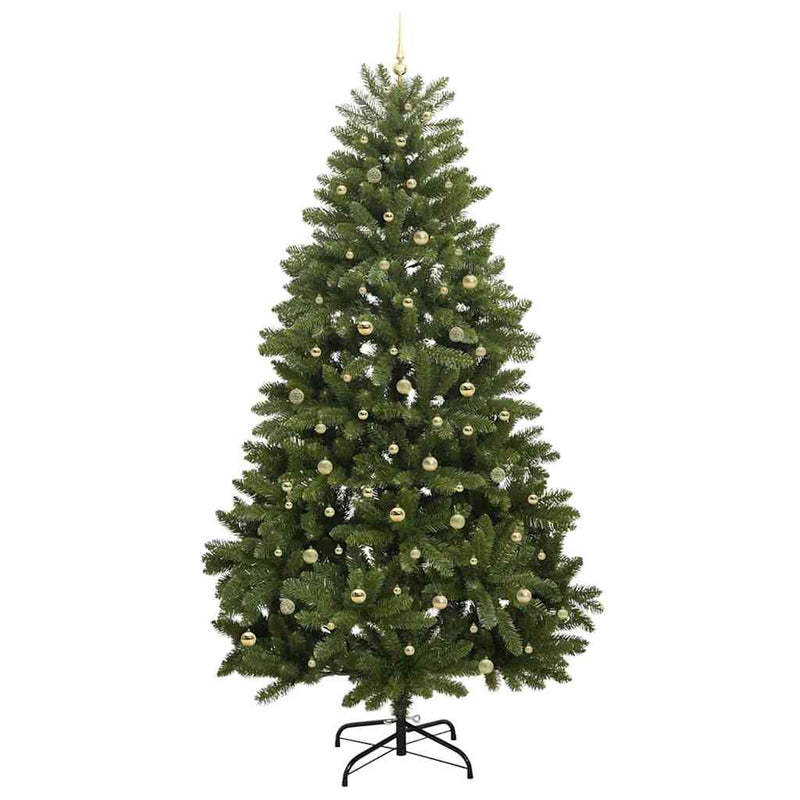 vidaXL Mű karácsonyfa LED -es lámpákkal Zöld 300 cm PVC és fém