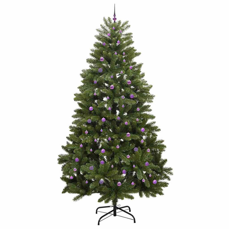 vidaXL Mű karácsonyfa LED -es lámpákkal Zöld 300 cm PVC és fém