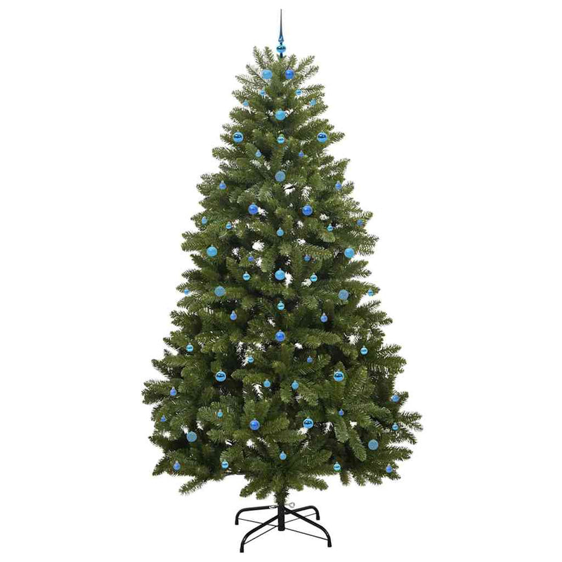 vidaXL Mű karácsonyfa LED -es lámpákkal Zöld 300 cm PVC és fém