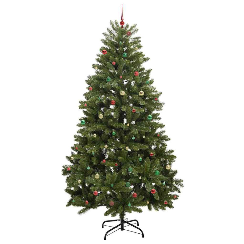 vidaXL Mű karácsonyfa LED -es lámpákkal Zöld 300 cm PVC és fém