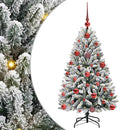 vidaXL Mű karácsonyfa 150 LED-del Zöld és Fehér 120 cm PVC és fém