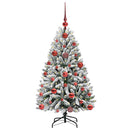 vidaXL Mű karácsonyfa 150 LED-del Zöld és Fehér 120 cm PVC és fém