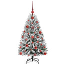vidaXL Mű karácsonyfa 150 LED-del Zöld és Fehér 120 cm PVC és fém