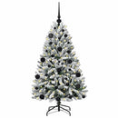 vidaXL Mű karácsonyfa 150 LED-del Zöld és Fehér 120 cm PVC és fém